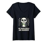 Mujer Divertido Panda Matemáticas Álgebra Geometría Nerd Humor Camiseta Cuello V
