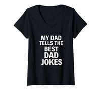 Mujer Divertido Papá Chistes Humor Camiseta Cuello V