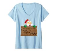 Mujer Divertido Papá Noel, deberías Ver el tamaño de mi Saco Camiseta Cuello V
