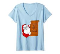 Mujer Divertido Papá Noel, deberías Ver el tamaño de mi Saco Camiseta Cuello V