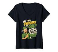 Mujer Divertido Papá Padre Golf Golf Golfista Chistes Humor Humor Camiseta Cuello V