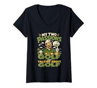 Mujer Divertido Papá Padre Golf Golf Golfista Chistes Humor Humor Camiseta Cuello V