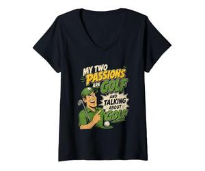 Mujer Divertido Papá Padre Golf Golf Golfista Chistes Humor Humor Camiseta Cuello V