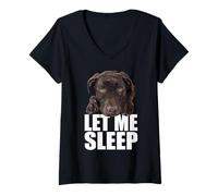 Mujer Divertido Perro de Laboratorio de Chocolate, Amante del Labrador Retriever marrón Camiseta Cuello V