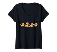 Mujer Divertido Perro Golden Retriever Regreso a la Escuela Maestro Estudi Camiseta Cuello V