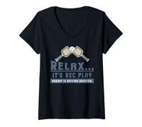 Mujer Divertido Pickleball Jugador Relájese Su Rec Jugar Nadie Camiseta Cuello V