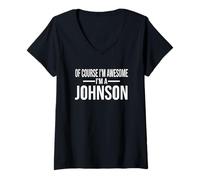 Mujer Divertido por Claro, Soy Impresionante; Soy Johnson Camiseta Cuello V