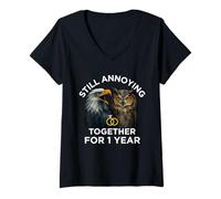 Mujer Divertido Primer Aniversario todavía Molesto Pareja 1 año Camiseta Cuello V