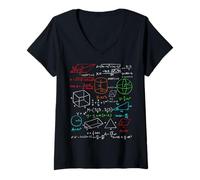 Mujer Divertido Profesor de Matemáticas Genio Entusiasta Cálculo Fórmulas Nerd Camiseta Cuello V