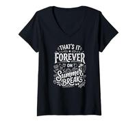 Mujer Divertido Profesor Jubilado eso es para Siempre en Las Vacaciones de Verano Camiseta Cuello V