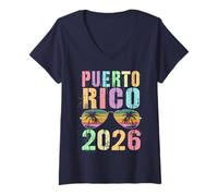 Mujer Divertido Puerto Rico 2026 Vacay Travel Vacation Matching Moms Camiseta Cuello V