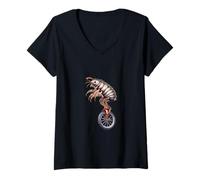 Mujer Divertido Pulga Pulgas Artista Artista Niño Chicas Chicas Chicas Circo Camiseta Cuello V