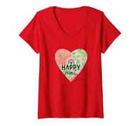 Mujer Divertido Regalo de Correo Feliz para Amigos, Amigos por correspondencia o Familia Camiseta Cuello V