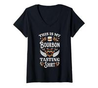 Mujer Divertido Regalo para Amantes del Whisky con Sabor a Este es mi Bourbon Camiseta Cuello V