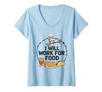Mujer Divertido Regalo para papá Foodie para él, Amigo, Regalo para Hombres y Mujeres Camiseta Cuello V
