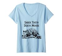 Mujer Divertido Sable Diente Muerte Ratón Mal Nombre Animal Incorrecto Broma Estúpida Camiseta Cuello V