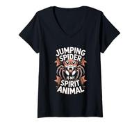 Mujer Divertido Saltar Araña Es Mi Espíritu Animal Dicho Camiseta Cuello V