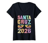 Mujer Divertido Santa Cruz 2026 Vacaciones Surfing Viaje Cumpleaños Familia Camiseta Cuello V