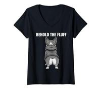 Mujer Divertido Sarcástico Corgi Butt He aquí El Perro Peludo Camiseta Cuello V