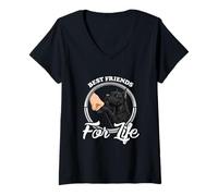 Mujer Divertido Schnauzer Gigante con diseño de Perro Schnauzer Best Friends Schnauzer Camiseta Cuello V