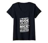 Mujer Divertido Selectivamente Agradable Fuiste Humor Seleccionado Camiseta Cuello V