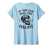 Mujer Divertido si Puedes Leer Esto, Ella se cayó Motociclista Camiseta Cuello V