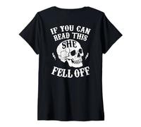 Mujer Divertido si Puedes Leer Esto, Ella se cayó Motociclista Camiseta Cuello V