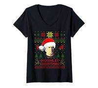 Mujer Divertido suéter Feo de Navidad del Presidente Mckinley de William Camiseta Cuello V