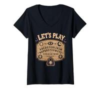 Mujer Divertido Tablero gótico de Ouija Let's Halloween Play Camiseta Cuello V