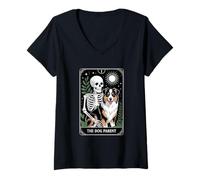 Mujer Divertido Tarot Perro Padre Pastor Australiano Camiseta Cuello V
