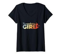 Mujer Divertido Trampolining Chica Trampolín Gimnasta Camiseta Cuello V