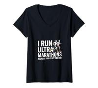 Mujer Divertido Ultra Maratón Diciendo Dolor Es Mi Amigo Corredor Camiseta Cuello V