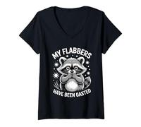 Mujer Divertido y lindo mapache sorpresa mis flabbers han sido gastados Camiseta Cuello V