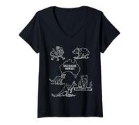 Mujer Divertidos animales australianos koala canguro emu niños arte de vida silvestre Camiseta Cuello V