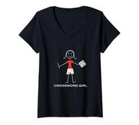 Mujer Divertidos crucigramas para Mujeres, Regalos para niñas Camiseta Cuello V