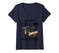 Mujer Divertidos diseños de maestría para hombres y mujeres MBA Educación Camiseta Cuello V