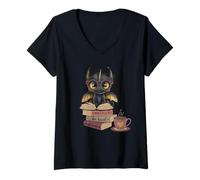 Mujer Divertidos Dragones, Lee Libros, sé Amable, sé extraño, Amante de los Libros Camiseta Cuello V