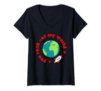 Mujer Divertidos Juegos de Palabras Divertidos de Funny You Rock-et My World Cute Rock-et My World Camiseta Cuello V