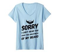 Mujer Divertidos papás barbudos papá Barbas Humor Día del Padre No afeitarse Camiseta Cuello V