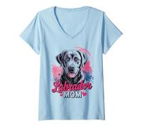 Mujer Divertidos Regalos para el Día de la Madre Perro Labrador Retriever Camiseta Cuello V