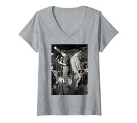 Mujer División de la alegría Ian Curtis Peter Hook Live 1979 Martin O'Neill Camiseta Cuello V