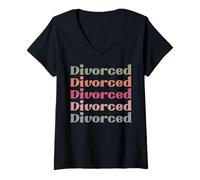 Mujer divorciados Hombres Mujeres Adjetivos Favoritos Divertido Atrevido Divertido Palabra Camiseta Cuello V