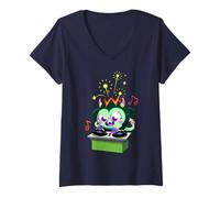 Mujer DJ Demonsta The Fizzbangs Monster Band Diablo Camiseta Cuello V