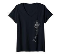 Mujer DJ Turntable - Technics 1200 Camiseta Cuello V