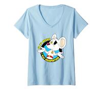 Mujer DM En mi Defensa yo era Retro sin supervisión Camiseta Cuello V