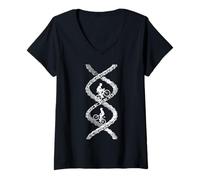 Mujer DNA Cycling Lover - Cadena de bicicleta para ciclista, bicicleta de montaña Camiseta Cuello V