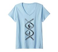 Mujer DNA Cycling Lover - Cadena de bicicleta para ciclista, bicicleta de montaña Camiseta Cuello V