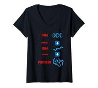 Mujer DNA Makes RNA Makes Protein Molecular Cell Biology Camiseta Camiseta Cuello V