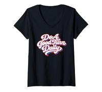 Mujer Do A Good Turn Daily Scouts BSA Slogan Retro Typography Camiseta Cuello V