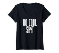 Mujer DO Cool Shit Aventura Novio Flecha Árbol Meme Camiseta Cuello V